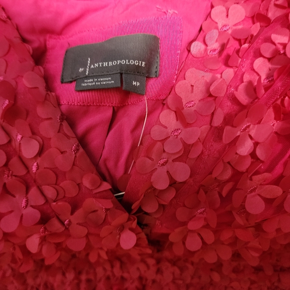 Anthropologie The Somerset Mini Dress Floral Appliqué Edition in Pink Medium - Picture 9 of 10